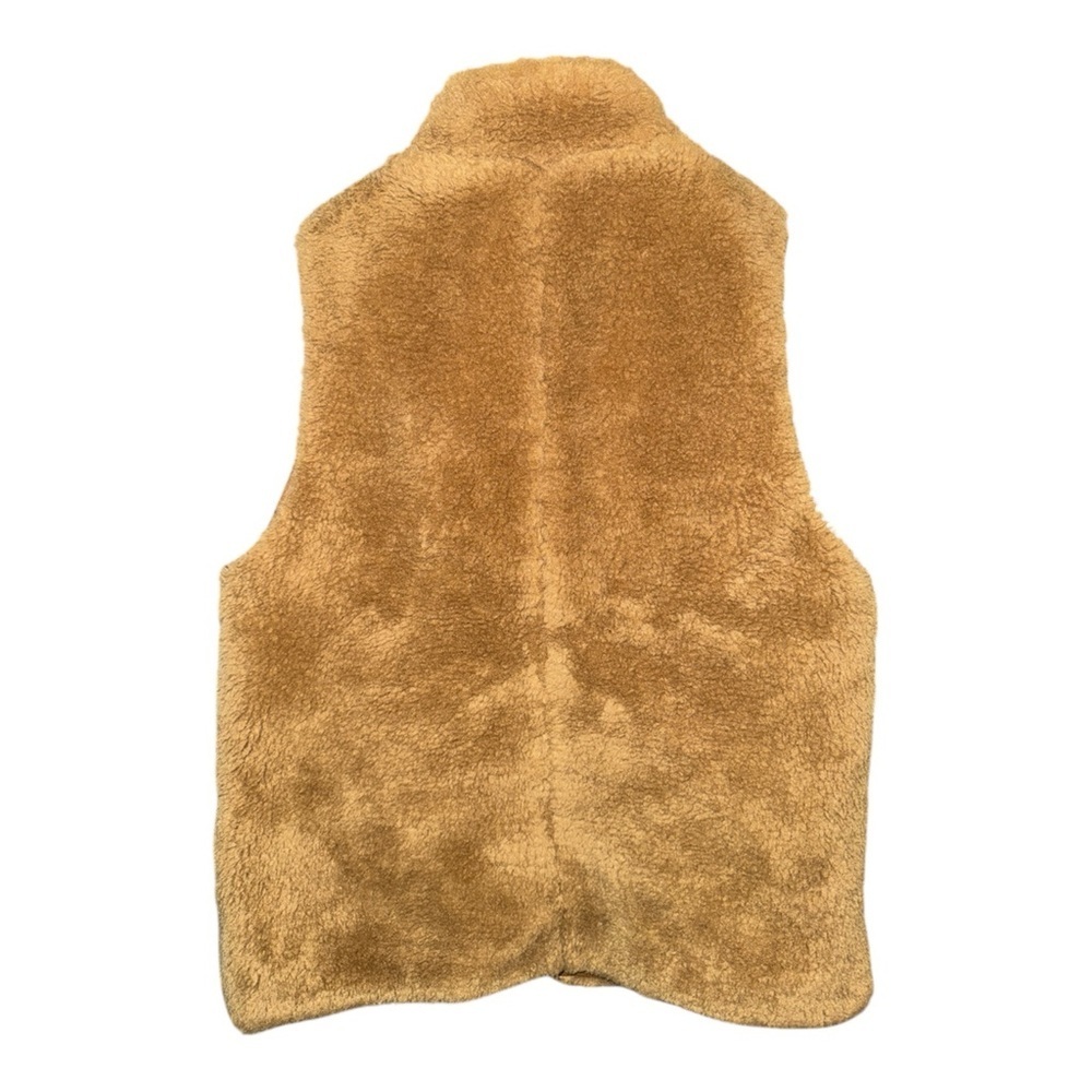 J Crew Faux Fur Zip Vest Medium Teddy Fleece Old Money Layering - Picture 3 of 6